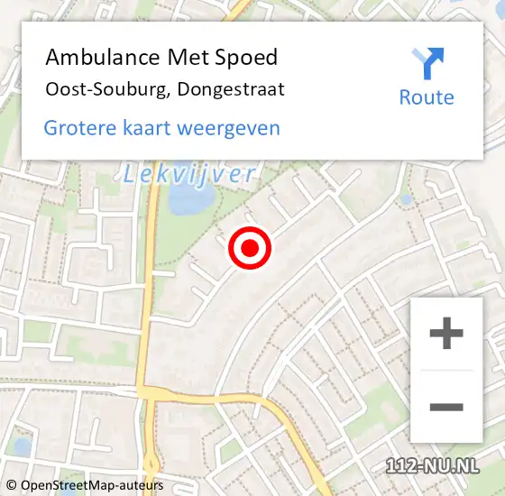 Locatie op kaart van de 112 melding: Ambulance Met Spoed Naar Oost-Souburg, Dongestraat op 22 januari 2019 09:10