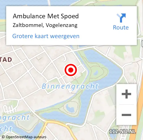 Locatie op kaart van de 112 melding: Ambulance Met Spoed Naar Zaltbommel, Vogelenzang op 22 januari 2019 12:03