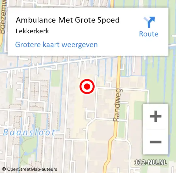 Locatie op kaart van de 112 melding: Ambulance Met Grote Spoed Naar Lekkerkerk op 22 januari 2019 12:03