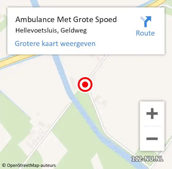 Locatie op kaart van de 112 melding: Ambulance Met Grote Spoed Naar Hellevoetsluis, Geldweg op 22 januari 2019 14:28