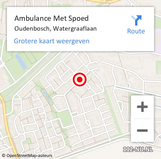 Locatie op kaart van de 112 melding: Ambulance Met Spoed Naar Oudenbosch, Watergraaflaan op 22 januari 2019 14:40