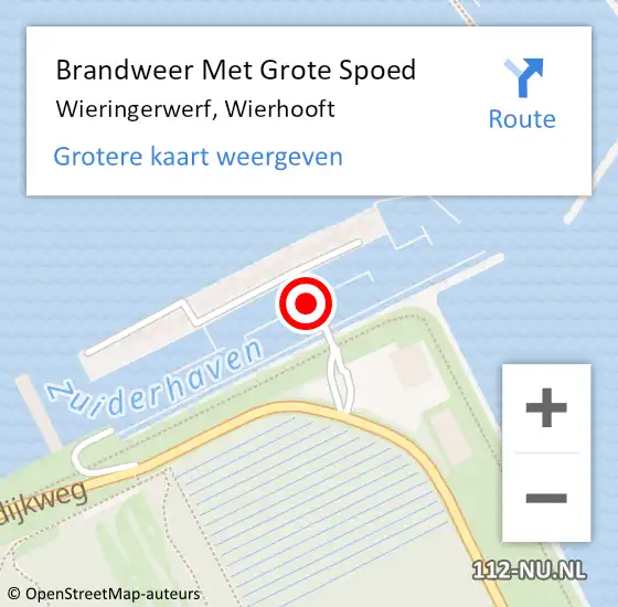 Locatie op kaart van de 112 melding: Brandweer Met Grote Spoed Naar Wieringerwerf, Wierhooft op 22 januari 2019 16:02