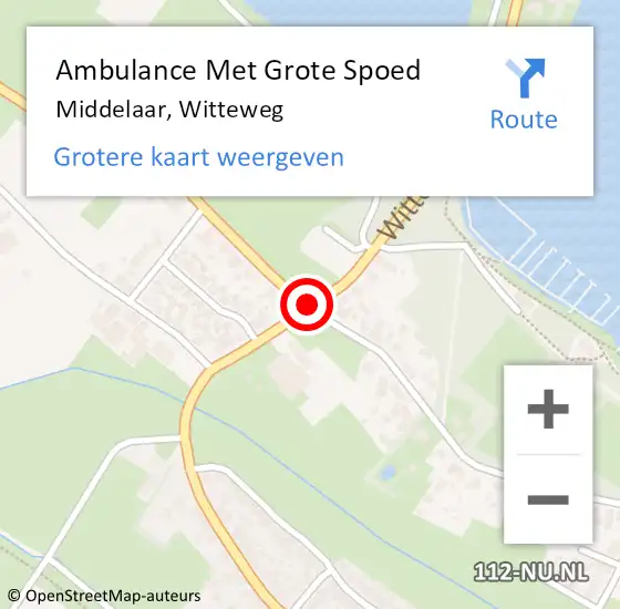 Locatie op kaart van de 112 melding: Ambulance Met Grote Spoed Naar Middelaar, Witteweg op 22 januari 2019 16:29
