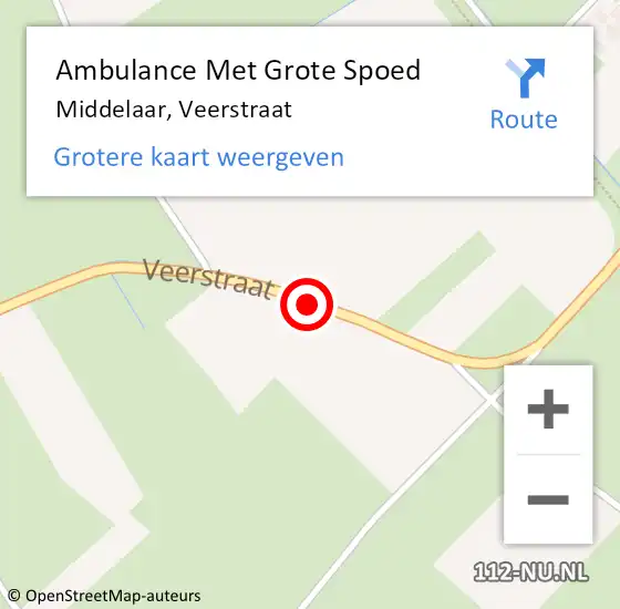 Locatie op kaart van de 112 melding: Ambulance Met Grote Spoed Naar Middelaar, Veerstraat op 22 januari 2019 16:34
