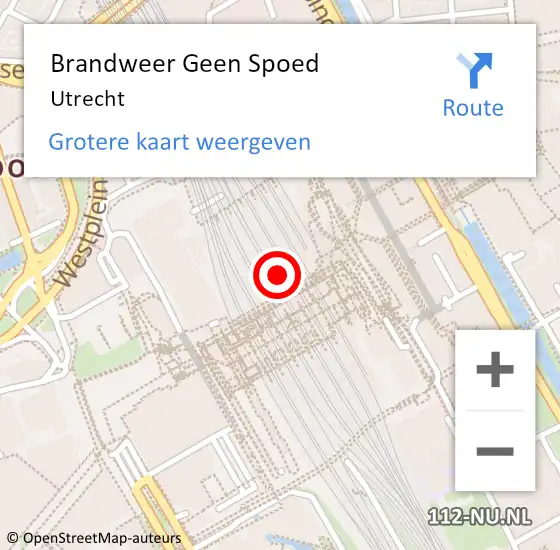Locatie op kaart van de 112 melding: Brandweer Geen Spoed Naar Utrecht op 22 januari 2019 17:47