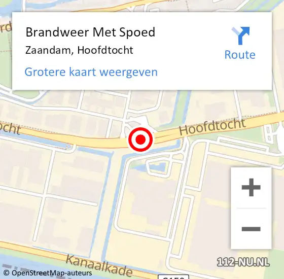 Locatie op kaart van de 112 melding: Brandweer Met Spoed Naar Zaandam, Hoofdtocht op 22 januari 2019 18:10