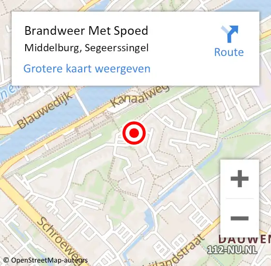 Locatie op kaart van de 112 melding: Brandweer Met Spoed Naar Middelburg, Segeerssingel op 22 januari 2019 18:10