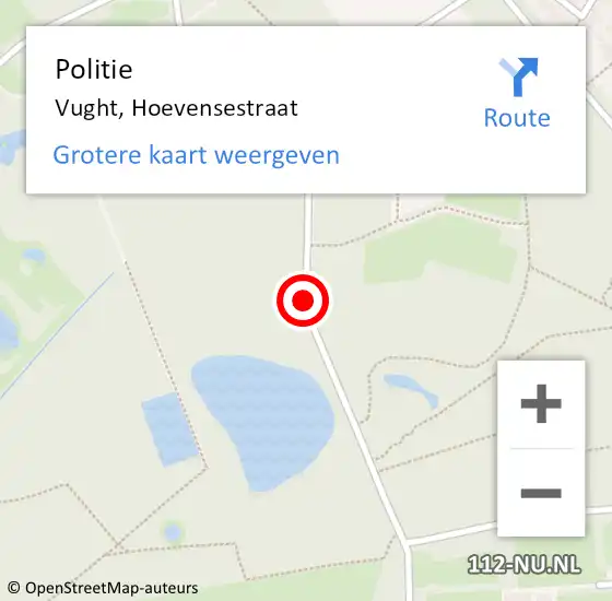 Locatie op kaart van de 112 melding: Politie Vught, Hoevensestraat op 22 januari 2019 18:32