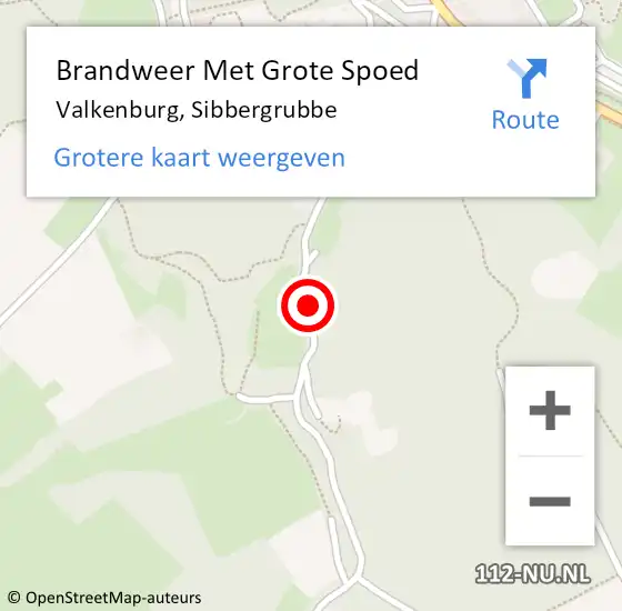 Locatie op kaart van de 112 melding: Brandweer Met Grote Spoed Naar Valkenburg, Sibbergrubbe op 22 januari 2019 18:33