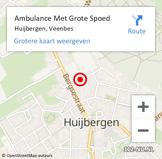 Locatie op kaart van de 112 melding: Ambulance Met Grote Spoed Naar Huijbergen, Veenbes op 23 januari 2019 01:41