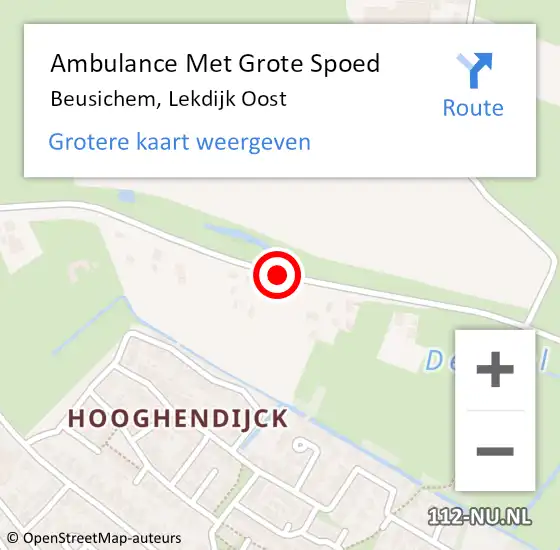 Locatie op kaart van de 112 melding: Ambulance Met Grote Spoed Naar Beusichem, Lekdijk Oost op 23 januari 2019 07:33
