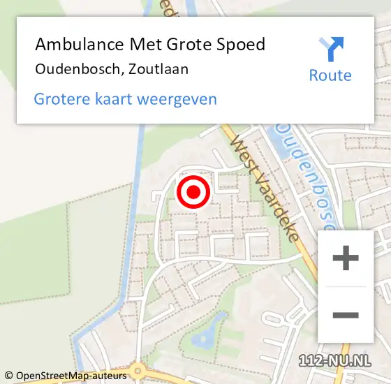 Locatie op kaart van de 112 melding: Ambulance Met Grote Spoed Naar Oudenbosch, Zoutlaan op 23 januari 2019 09:19