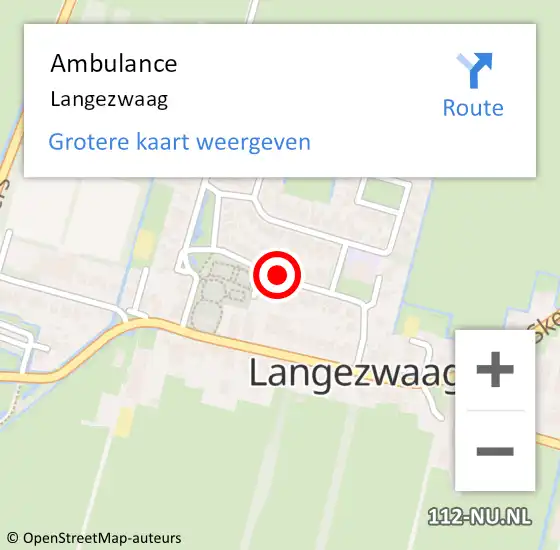 Locatie op kaart van de 112 melding: Ambulance Langezwaag op 23 januari 2019 10:51