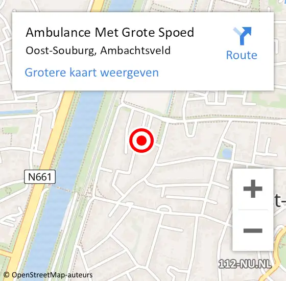 Locatie op kaart van de 112 melding: Ambulance Met Grote Spoed Naar Oost-Souburg, Ambachtsveld op 23 januari 2019 11:08