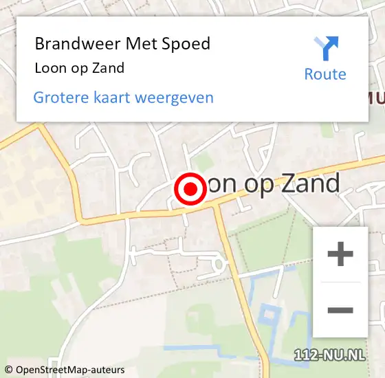 Locatie op kaart van de 112 melding: Brandweer Met Spoed Naar Loon op Zand op 23 januari 2019 11:23