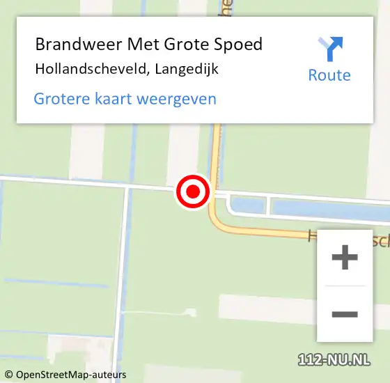 Locatie op kaart van de 112 melding: Brandweer Met Grote Spoed Naar Hollandscheveld, Langedijk op 23 januari 2019 12:46