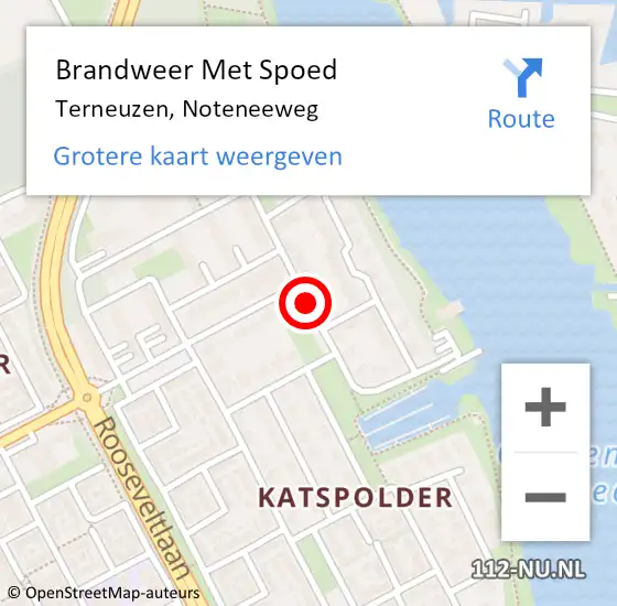 Locatie op kaart van de 112 melding: Brandweer Met Spoed Naar Terneuzen, Noteneeweg op 23 januari 2019 13:06