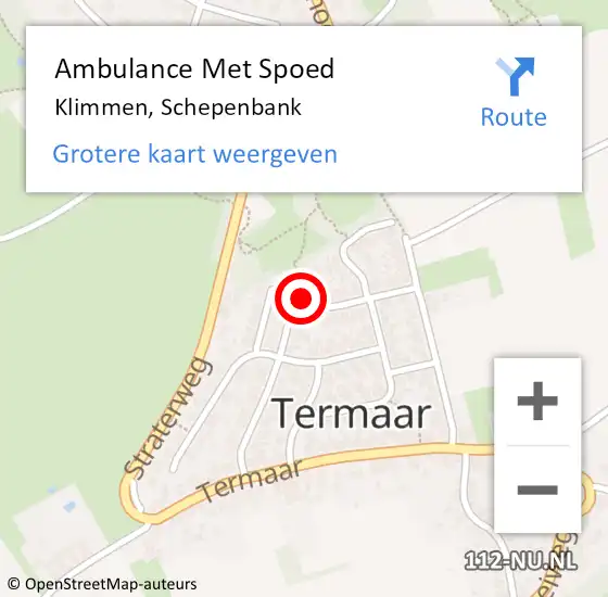 Locatie op kaart van de 112 melding: Ambulance Met Spoed Naar Klimmen, Schepenbank op 21 maart 2014 11:20