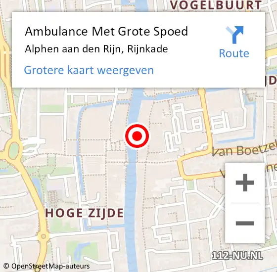 Locatie op kaart van de 112 melding: Ambulance Met Grote Spoed Naar Alphen aan den Rijn, Rijnkade op 23 januari 2019 14:39