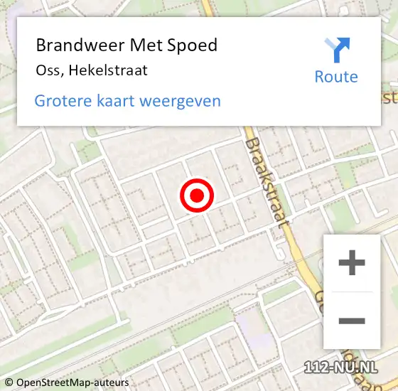 Locatie op kaart van de 112 melding: Brandweer Met Spoed Naar Oss, Hekelstraat op 23 januari 2019 15:54