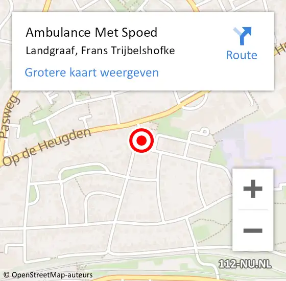 Locatie op kaart van de 112 melding: Ambulance Met Spoed Naar Landgraaf, Frans Trijbelshofke op 21 maart 2014 11:41