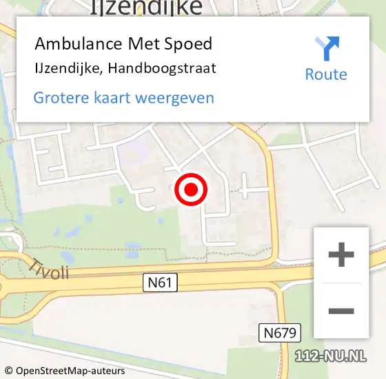 Locatie op kaart van de 112 melding: Ambulance Met Spoed Naar IJzendijke, Handboogstraat op 23 januari 2019 17:20