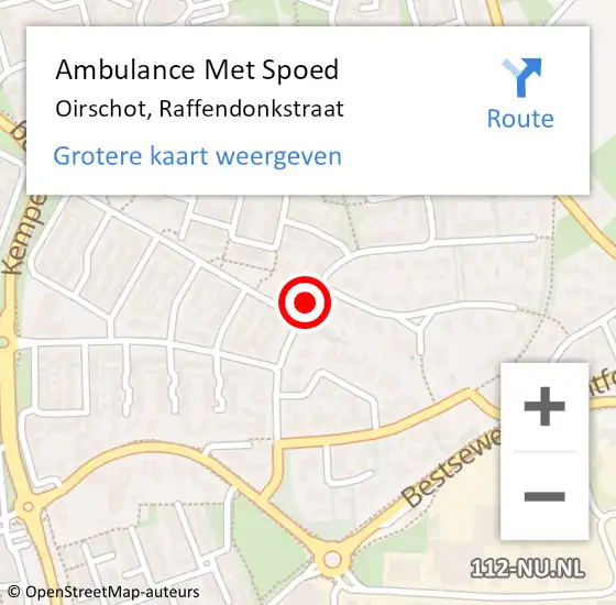 Locatie op kaart van de 112 melding: Ambulance Met Spoed Naar Oirschot, Raffendonkstraat op 23 januari 2019 17:24