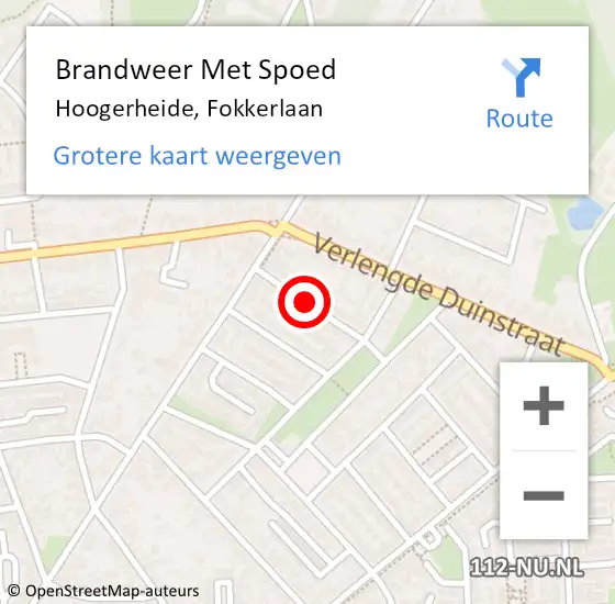 Locatie op kaart van de 112 melding: Brandweer Met Spoed Naar Hoogerheide, Fokkerlaan op 23 januari 2019 22:08