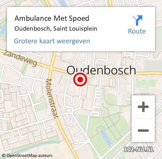 Locatie op kaart van de 112 melding: Ambulance Met Spoed Naar Oudenbosch, Saint Louisplein op 24 januari 2019 04:07