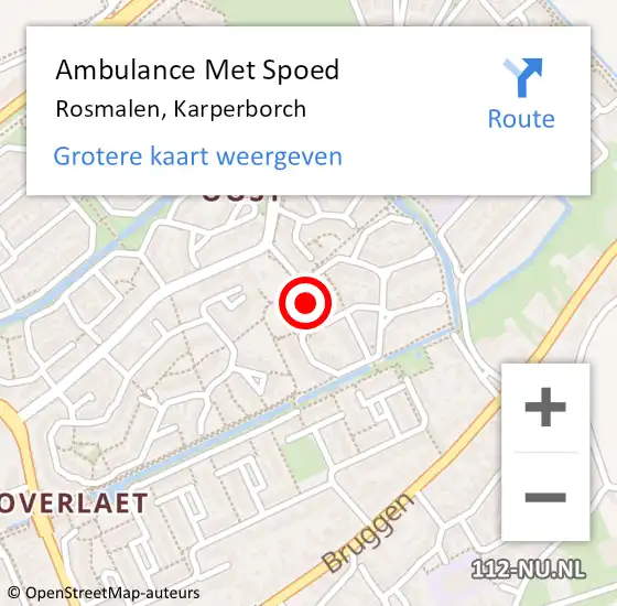 Locatie op kaart van de 112 melding: Ambulance Met Spoed Naar Rosmalen, Karperborch op 24 januari 2019 06:49