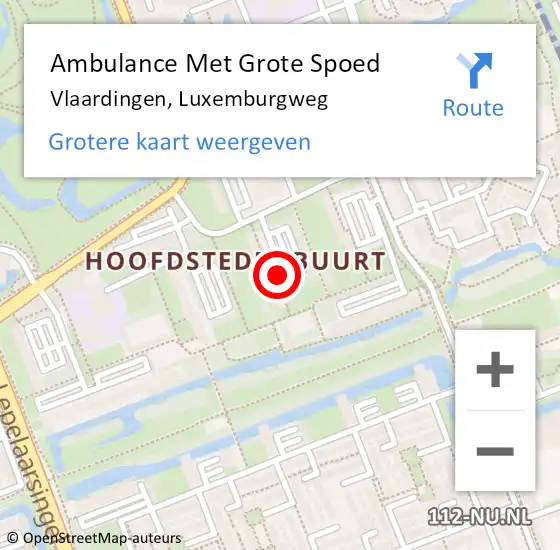 Locatie op kaart van de 112 melding: Ambulance Met Grote Spoed Naar Vlaardingen, Luxemburgweg op 24 januari 2019 08:07