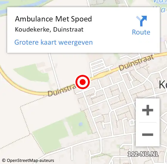 Locatie op kaart van de 112 melding: Ambulance Met Spoed Naar Koudekerke, Duinstraat op 24 januari 2019 08:54