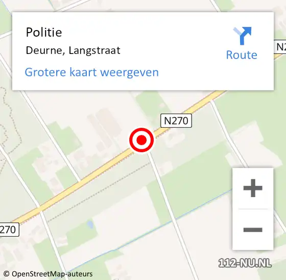 Locatie op kaart van de 112 melding: Politie Deurne, Langstraat op 24 januari 2019 08:56
