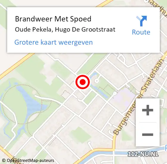 Locatie op kaart van de 112 melding: Brandweer Met Spoed Naar Oude Pekela, Hugo De Grootstraat op 24 januari 2019 09:33
