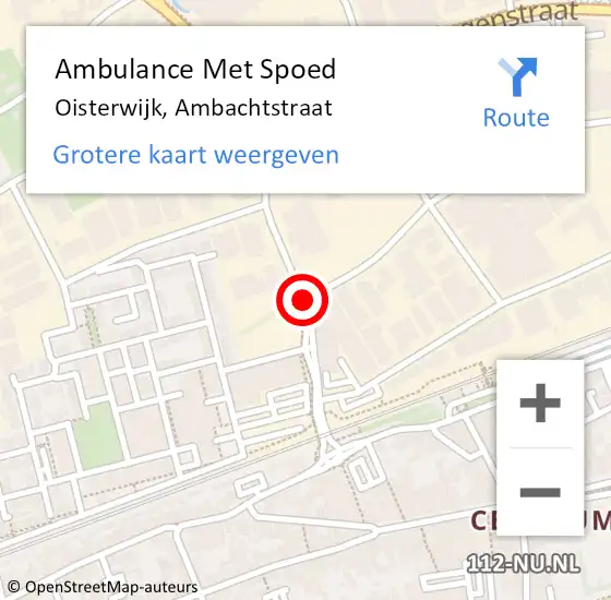 Locatie op kaart van de 112 melding: Ambulance Met Spoed Naar Oisterwijk, Ambachtstraat op 24 januari 2019 12:55