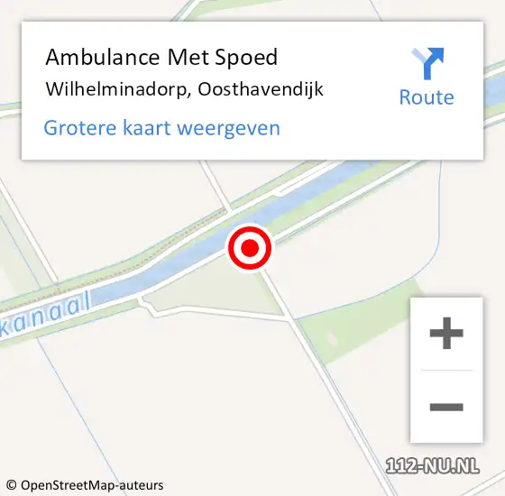 Locatie op kaart van de 112 melding: Ambulance Met Spoed Naar Wilhelminadorp, Oosthavendijk op 24 januari 2019 14:07