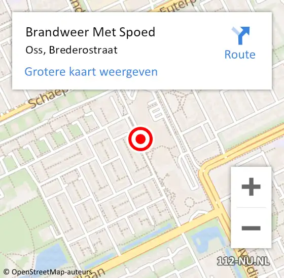 Locatie op kaart van de 112 melding: Brandweer Met Spoed Naar Oss, Brederostraat op 24 januari 2019 14:56