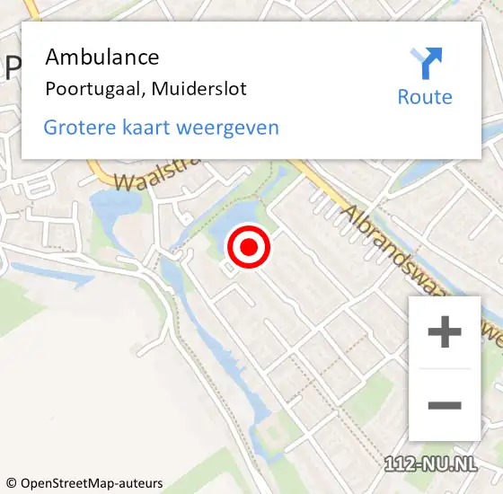 Locatie op kaart van de 112 melding: Ambulance Poortugaal, Muiderslot op 24 januari 2019 15:05