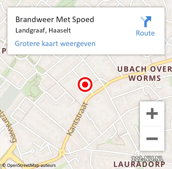 Locatie op kaart van de 112 melding: Brandweer Met Spoed Naar Landgraaf, Haaselt op 24 januari 2019 16:50