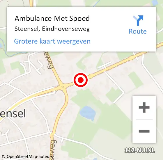Locatie op kaart van de 112 melding: Ambulance Met Spoed Naar Steensel, Eindhovenseweg op 24 januari 2019 16:56
