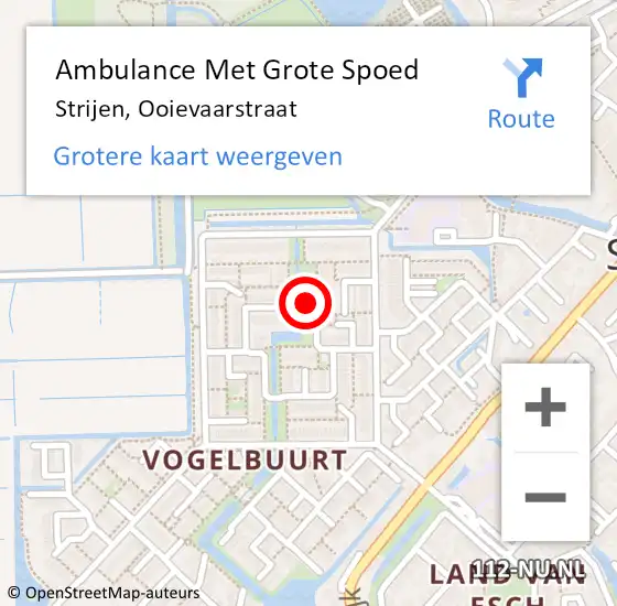 Locatie op kaart van de 112 melding: Ambulance Met Grote Spoed Naar Strijen, Ooievaarstraat op 24 januari 2019 17:59