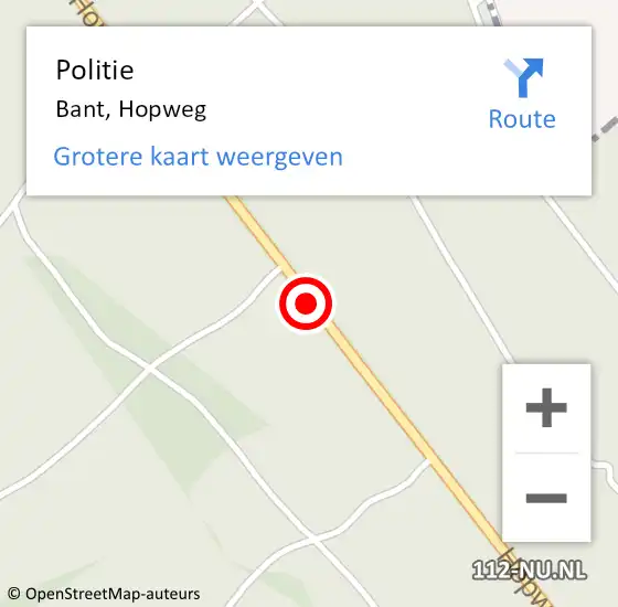 Locatie op kaart van de 112 melding: Politie Bant, Hopweg op 24 januari 2019 18:06