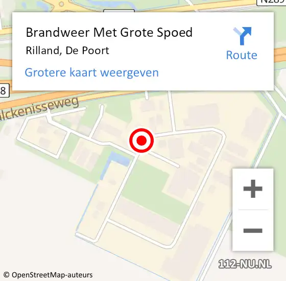 Locatie op kaart van de 112 melding: Brandweer Met Grote Spoed Naar Rilland, Poort op 24 januari 2019 18:25