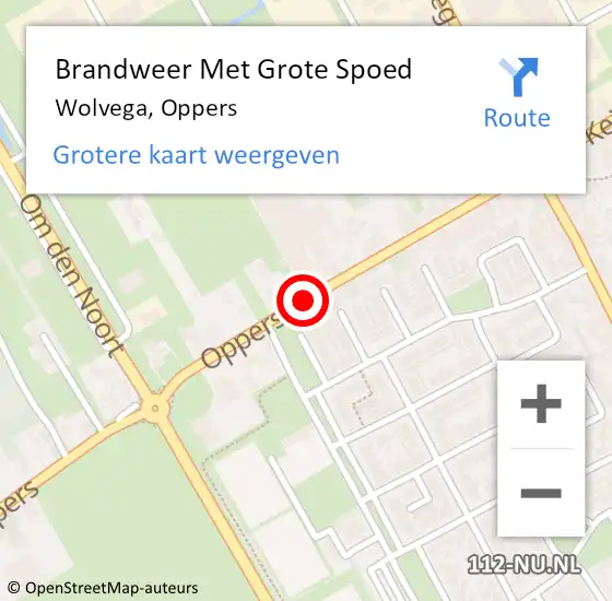 Locatie op kaart van de 112 melding: Brandweer Met Grote Spoed Naar Wolvega, Oppers op 24 januari 2019 18:34