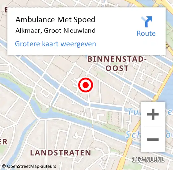 Locatie op kaart van de 112 melding: Ambulance Met Spoed Naar Alkmaar, Groot Nieuwland op 24 januari 2019 20:58