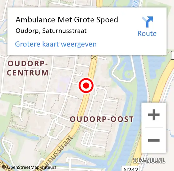 Locatie op kaart van de 112 melding: Ambulance Met Grote Spoed Naar Oudorp, Saturnusstraat op 24 januari 2019 21:35