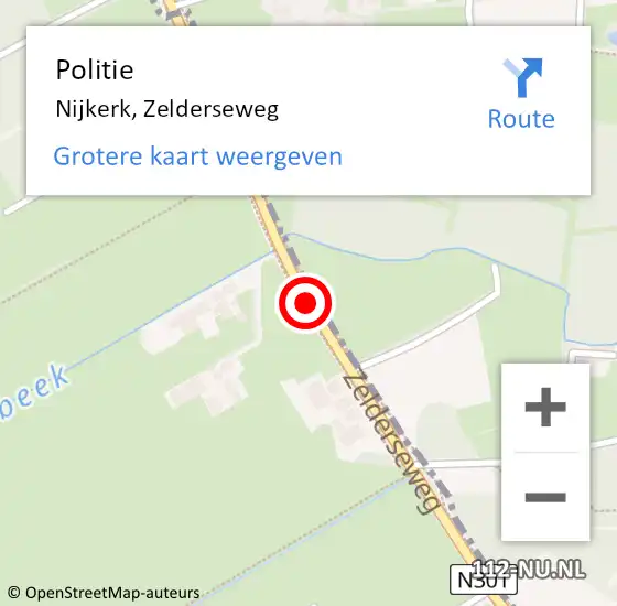 Locatie op kaart van de 112 melding: Politie Nijkerk, Zelderseweg op 24 januari 2019 23:45