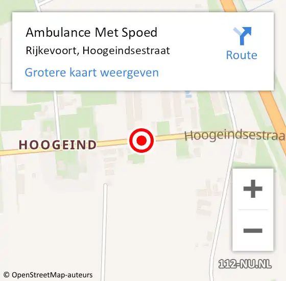 Locatie op kaart van de 112 melding: Ambulance Met Spoed Naar Rijkevoort, Hoogeindsestraat op 24 januari 2019 23:46