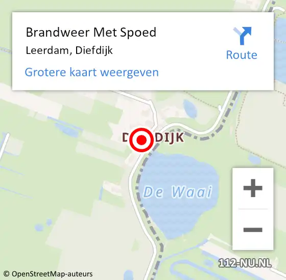 Locatie op kaart van de 112 melding: Brandweer Met Spoed Naar Schoonrewoerd, Diefdijk op 25 januari 2019 04:03