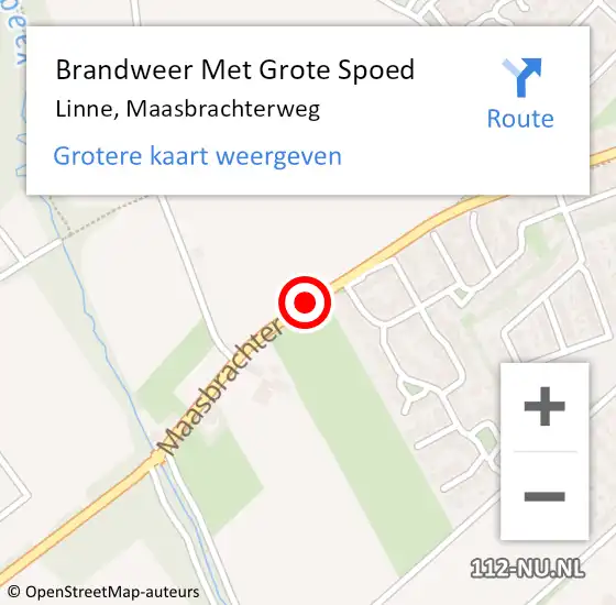 Locatie op kaart van de 112 melding: Brandweer Met Grote Spoed Naar Linne, Maasbrachterweg op 25 januari 2019 04:15